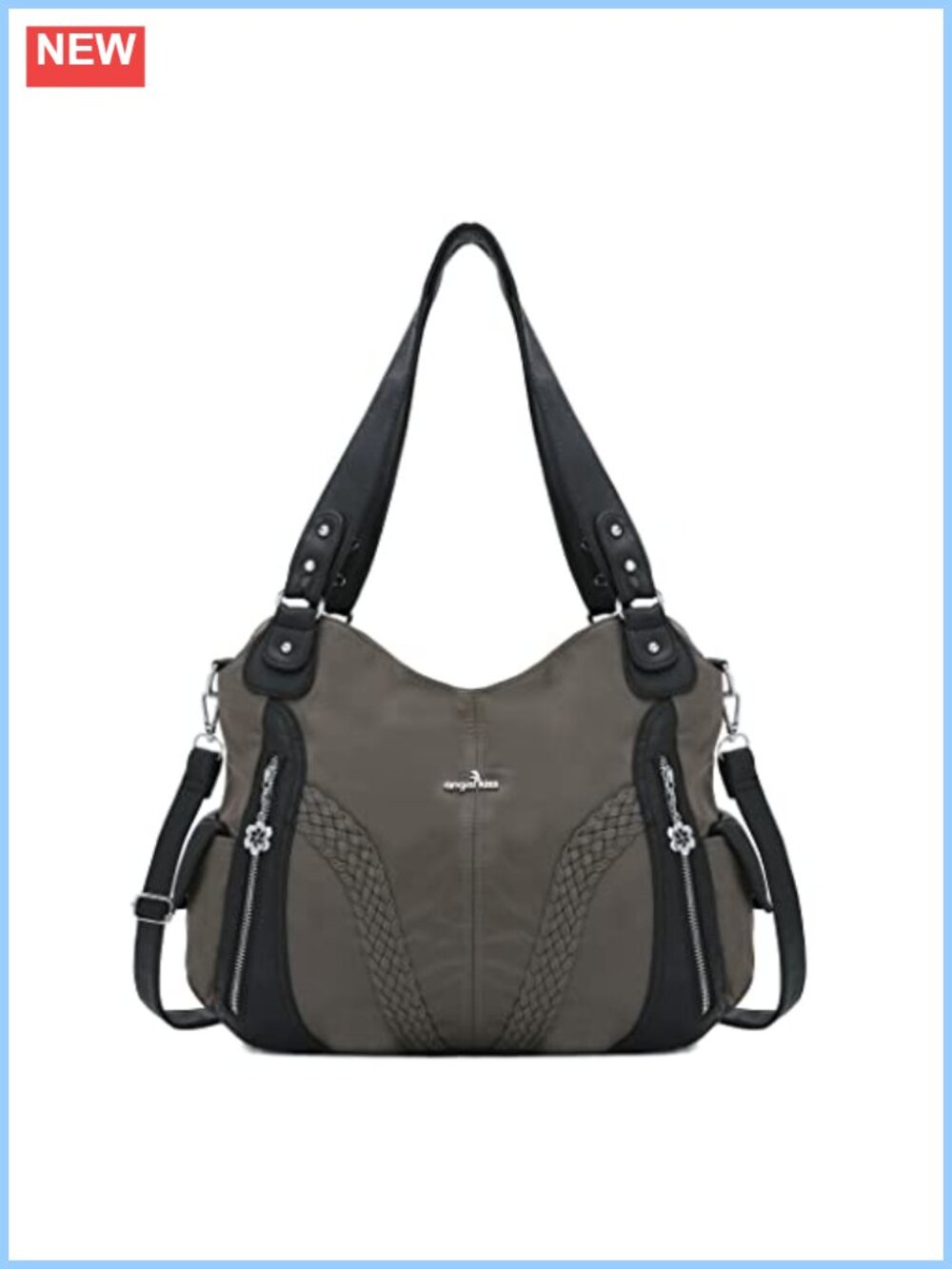 Women's Faux Leather Tote Handbag with Top Handle & Adjustable Strap